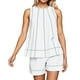 thumbnail image 1 of Conjunto de pantalones cortos para mujer, ropa informal para el día a día: camiseta sin mangas con bolsillo y pantalones cortos cómodos, conjunto transpirable para primavera-verano., 1 of 6