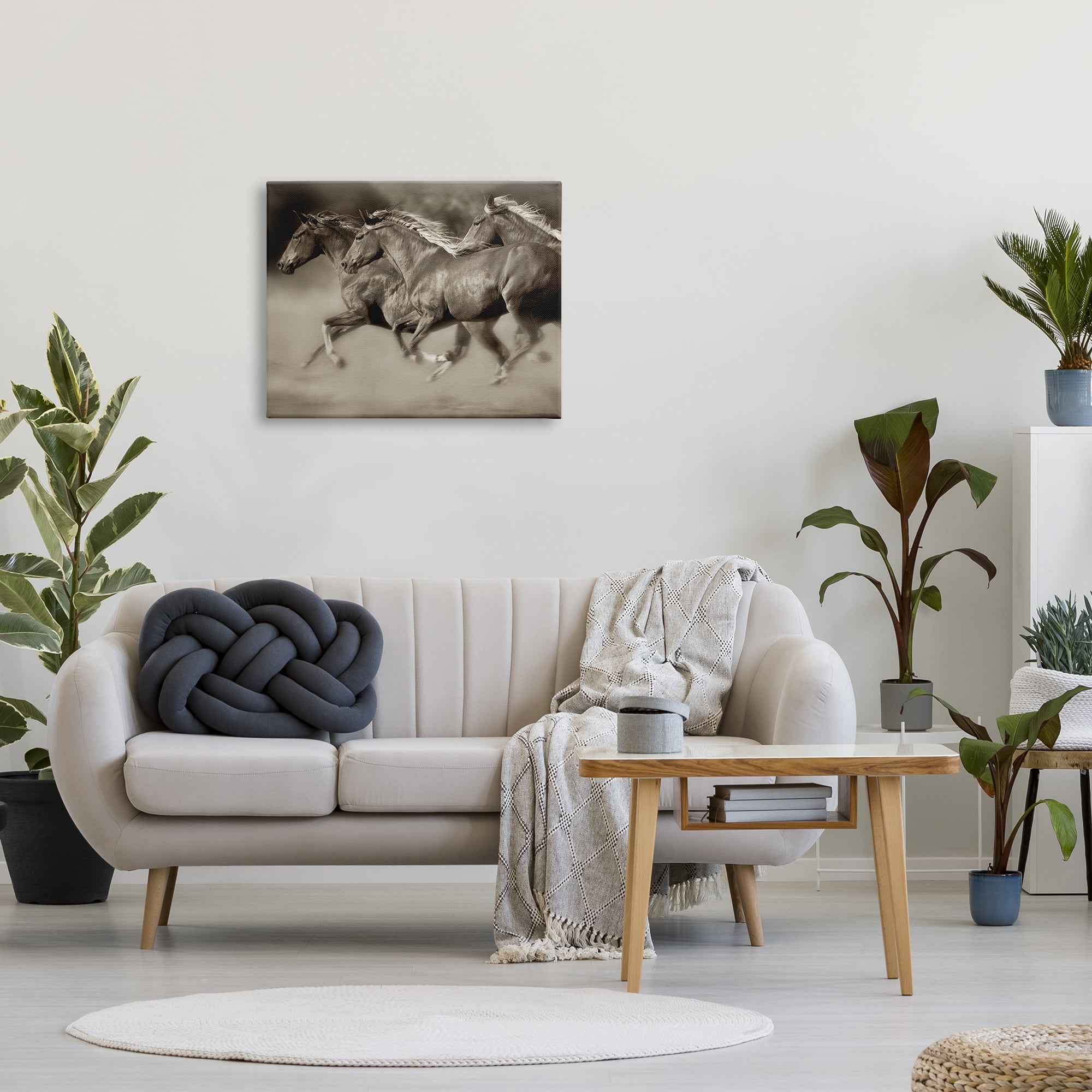 Stupell Industries Galloping Horse Herd Trotting Wild Animal Photography Photograph Gallery Wrapped Canvas Print Wall Art, Design by Lisa Dearing
