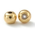 thumbnail image 3 of 200 pc Brass Beads with Rubber Inside Slider Beads Long-Lasting Plated Round Real 18K Gold Plated 4x3mm Hole: 1mm, 3 of 3
