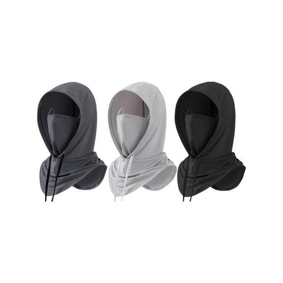 WuPing Summer Balaclava 3-Pack - UPF 50 Windproof & Dustproof Mask for Motorcycle, Cycling, Fishing (Breathable Sun Hood)