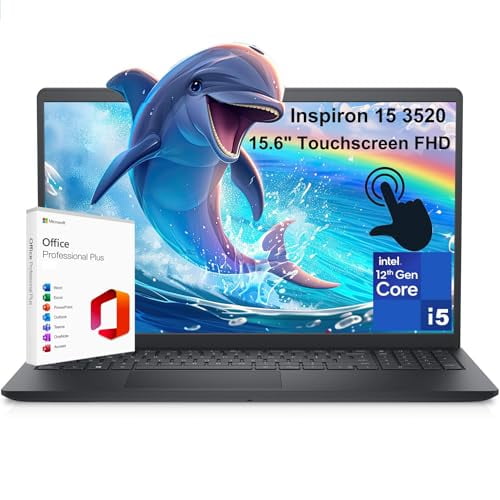 Computadora portátil empresarial Dell Inspiron 15 3520 3000 de 15,6" con pantalla táctil FHD, Intel 10-Core i5-1235U (Beat i7-1195G7), 16 GB DDR4 RAM, 512 GB PCIe SSD, WiFi, licencia anual de Microsof