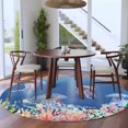 thumbnail image 3 of Jellyfish Coastal Round Area Rug 8Ft Washable Large Circle Rugs for Living Room Dorm, Nautical Ocean Summer Beach Coral Sea Non-Slip Carpet Floor Mats Indoor Outdoor Carpet Runner Home Decor, 3 of 8