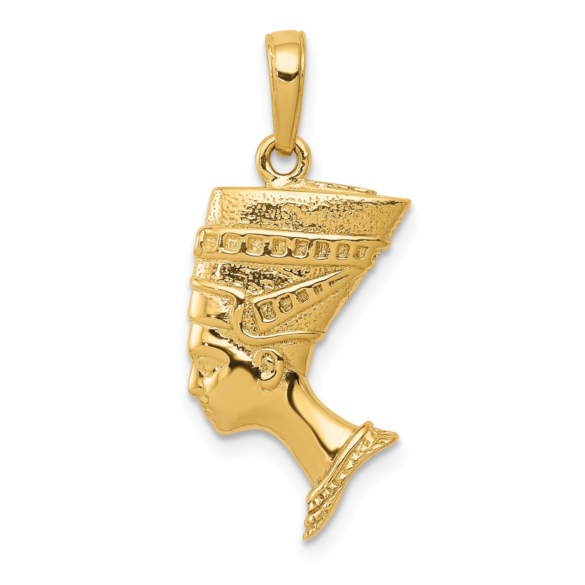 14K Yellow Gold 3-D Nefertiti Pendant 