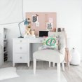 thumbnail image 4 of Oreiller décoratif en tissu avec initiales vert sarcelle et fleurs de la lettre I, 4 of 4