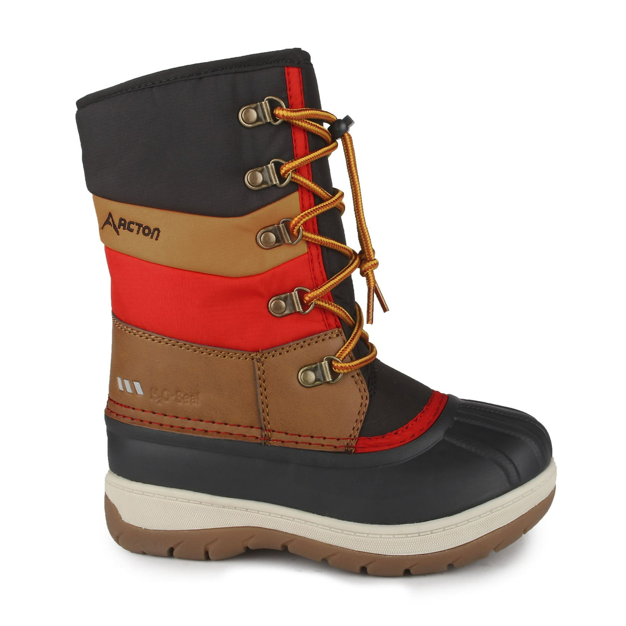 Acton Gummy Kids Winter Boots Black and Tan Ultra Warm Waterproof and Durable for Extreme Cold Weather Play Walmart