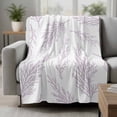 thumbnail image 2 of Pink Purple Tree Branches Blanket Soft Cozy Warm Throw Blanket for Couch, Plush Fuzzy Flannel Fleece Blankets for Sofa, Farmhouse Nature Botanical Bed Blankets Lightweight Gifts for Women, 30"x40", 2 of 9