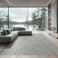 thumbnail image 2 of ODIKA 8'x10' Gray Cream Light Geometric Maze Washable Area Rug Intricate Abstract Patterns for Living Room, Under Sectional, Family , Durable, Non-Slip, 2 of 7