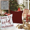 thumbnail image 5 of Christmas Outdoor Waterproof Pillow Covers 18x18 Inch Set of 4 Red and Black Buffalo Plaid Throw Pillow Covers Baby It''s Cold Outside Winter Holiday Decor Pillow Cases for Patio Garden, 5 of 5