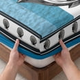 thumbnail image 3 of Cal.King Size Fitted Sheet Set - Blue Anchor 3 Piece Bedding Sets 16" Deep Pocket Fitted Sheet with 2 Pillowcases, Nautical Summer Beach Coastal Ocean Art Brushed Microfiber Hotel Luxury Bed Sheets, 3 of 9
