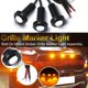 thumbnail image 2 of Xotic Tech 3 luces LED de marcador de parrilla delantera con conjunto de lente de proyector compatible con coches, camionetas, SUV, remolques, 3000 K, ámbar, 2 of 5