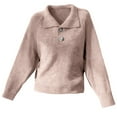 thumbnail image 5 of BILIKEYU Women's Casual Button Stand Collar Tops, Sweatshirt for Women, Sweaters for Women, Women Fall Clothes, 5 of 5