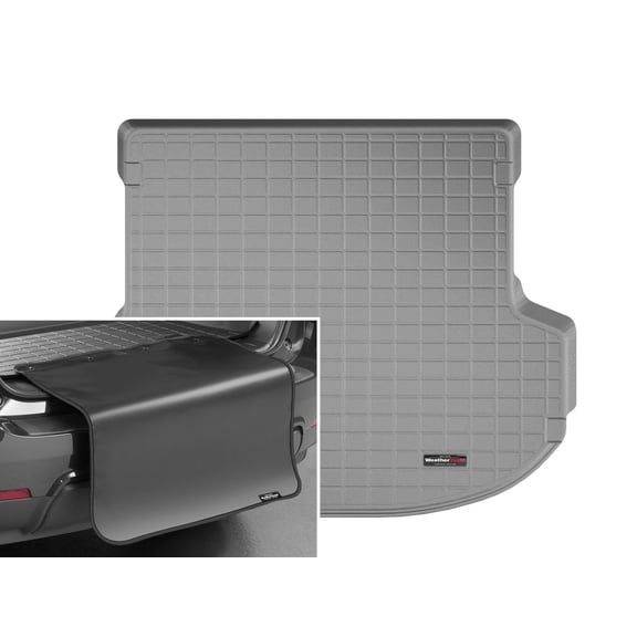 WeatherTech Cargo Trunk Liner with Bumper Protector compatible with 2019-2020 Hyundai Santa Fe - Behind 2nd Row w/ Bumper Protector, Grey