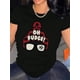 thumbnail image 1 of 1pc Women'S Casual Crew Neck T-Shirt with "Oh Fudge!" Print, Fashionable Short Sleeve Top, Polyester Knit Fabric, Medium Stretch, All-Season Comfort, 1 of 6