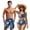 Blue Hibiscus, variant on Couples Bathing Suits Matching Set Cheetah Print Bikini Sets for Women Tummy Control Bathing Suit Men Swim Trunks Boardshorts Matching Swimsuits for Couples Woman L