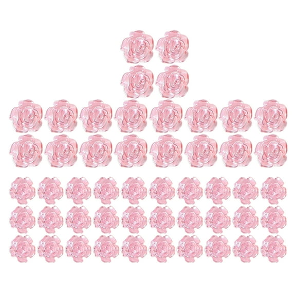 50Pcs Nail Camellias Three-dimensional Shiny Visual Effect DIY Mini Trendy Nail Manicure Craft Ornaments for Manicurist