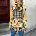 thumbnail image 3 of Craaazy Oversized Tshirts For Women Casual Printed V Neck Long Sleeve Shirt Floral Printed Top With Buttons Gifts, 3 of 8