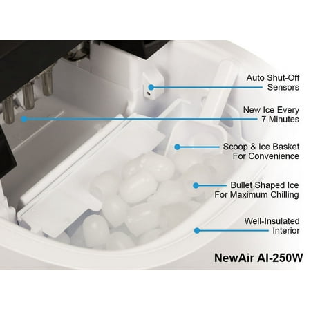 NewAir - 50-lb Portable Ice Maker - White