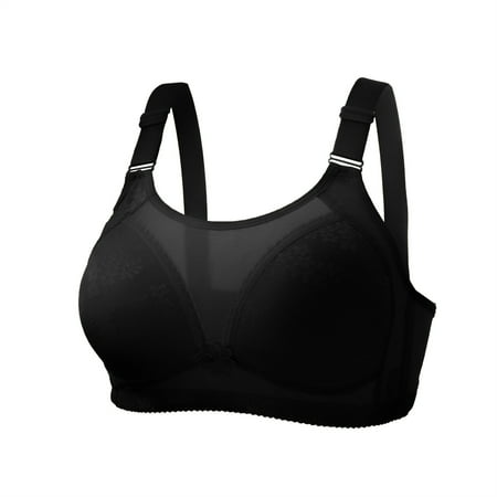 LLYWEY Bras for Women Full-Coverage on Sale Wireless Bralette Ladies Underwire Bra Style-1119 Women s Plus Multiway Bra Feature Adult Female Everyday Sports Bras Black 40B