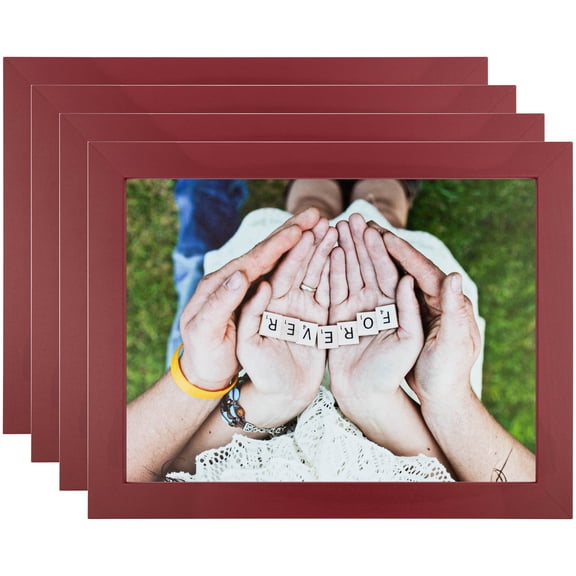 ArtToFrames 8" x 13" Red Picture Frame, 8x13 inch Red MDF Poster Frame (WOM-4119), 4 Pack
