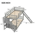 thumbnail image 5 of Bed Frame Twin over Twin Bunk Bed with Slide and Stairway, Gray, 5 of 8