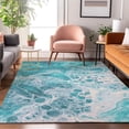 thumbnail image 7 of Addison Rugs Mayfield Premium Machine Washable Transitional Abstract Teal Rectangle Rug, 10' X 14' Machine Washable Transitional Abstract Teal Oversized Sherpa Throw Blanket, 7 of 7