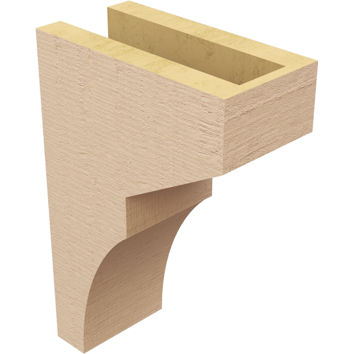 4"W x 8"D x 12"H Classic Monterey Rough Cedar Woodgrain TimberThane Corbel, Primed Tan