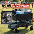 thumbnail image 4 of 400L Large Capacity Folding Double Decker Wagon with Brakes, 50" Extra Long Extender Cart, 500lbs Heavy Duty Collapsible Wagons, All-Terrain Big Wheels for Camping, Sports, Shopping. Blue, 4 of 8