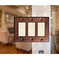 thumbnail image 5 of Monarch Pure Copper Hammered Triple Rocker Wall Plate / Switch Plate, 5 of 5