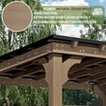 thumbnail image 3 of VEIKOUS 20'x 10' Outdoor Gazebo, Wooden Heavy Duty Versatile Pergola Carport with Metal Sloped Roof for 2-Car Shelter, 3 of 13