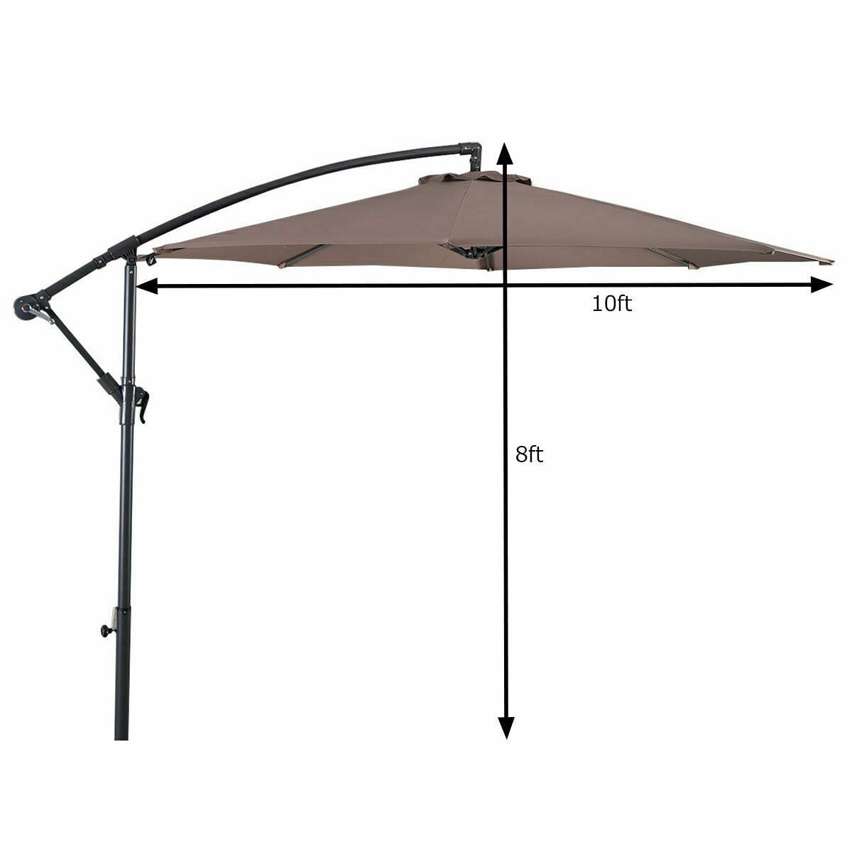 Gymax 10' Hanging Umbrella Outdoor Patio Market Banana Umbrella Offset Tan