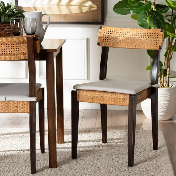 bali & pari Zaila Boho Dining Chair, Dark Brown