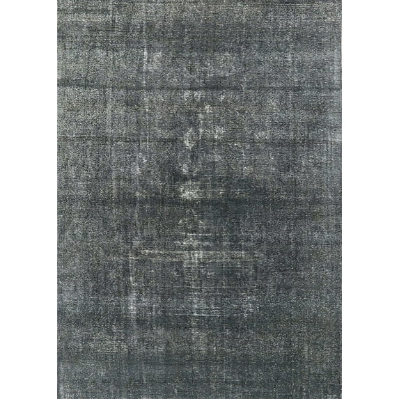 Ahgly Company Machine Washable Indoor Rectangle Industrial Modern Charcoal Blue Area Rugs, 4' x 6'