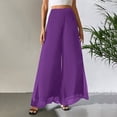 thumbnail image 5 of Chiffon Pants for Women Dressy Wide Leg Long Palazzo Pants Trousers Regular Size Flowy Loose Party Wedding Dressy Casual Trousers for Mother of The Bride 2026 Summer Beach Cover Ups, 5 of 5