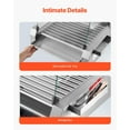 thumbnail image 5 of Commercial Hot Dog Roller Machine 1600W Dual Temperature Control 11 Stainless Steel Rollers 30 Hot Dogs Capacity with Lid Side Storage Box Removable Shelf Drip Tray, 5 of 6