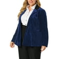 thumbnail image 4 of Agnes Orinda Women's Plus Size Fashion Formal Velvet Workwear Blazer, 4 of 6