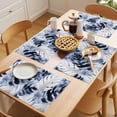 thumbnail image 5 of Navy Blue Palm Leaves Placemats Set of 12 Tropical Botanical Vintage Place Mats Indoor Wipeable Table Mats Washable Cloth Dining Table Placemats for Kitchen Holiday Party Home Decor 13x19 Inch, 5 of 9