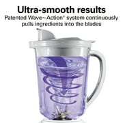 Hamilton Beach Quiet Glass Jar Blender, 48 oz. Jar, Stainless Steel Blade, High Speed, Great for Shakes and Smoothies, Ice Crusher, 12 Functions, White