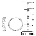 thumbnail image 2 of Precious Stars 14K White Gold 12-mm Greek-Key Hinged Hoop Earrings, 2 of 3