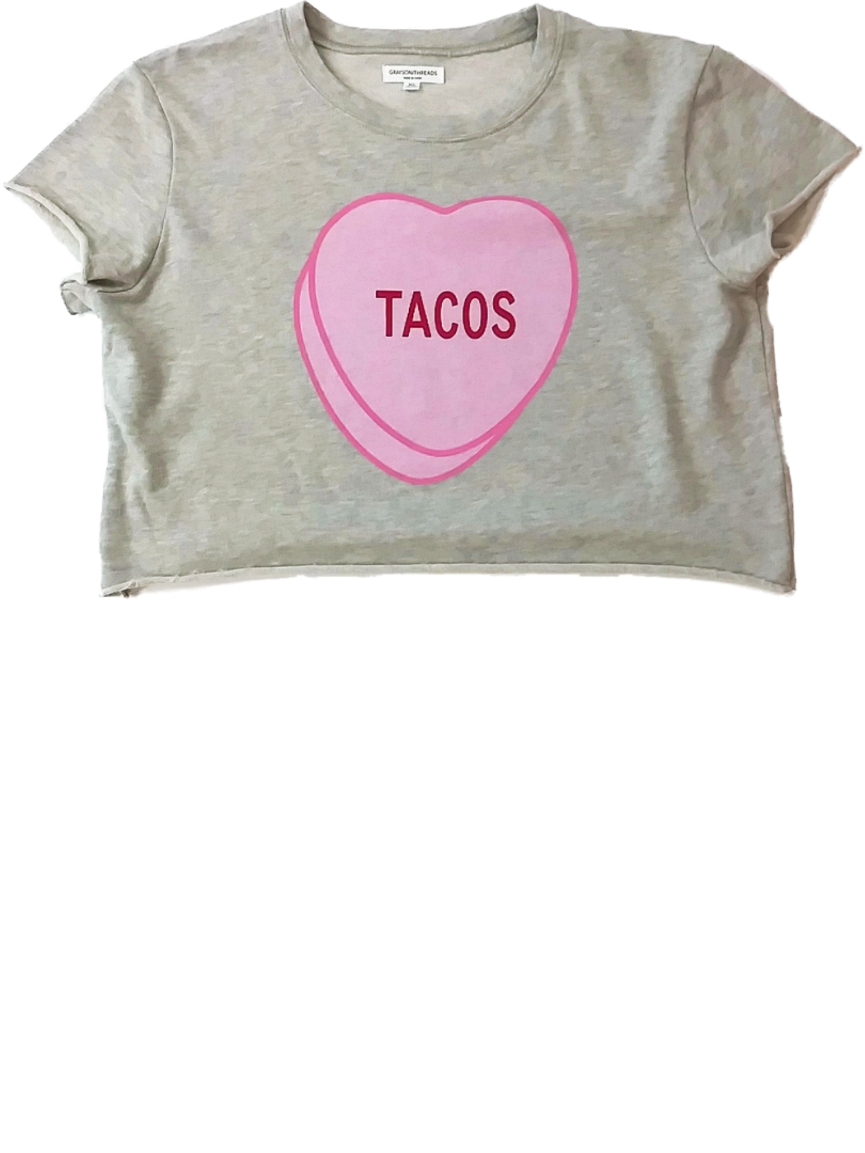 Womens Taco Conversation Heart Cropped 