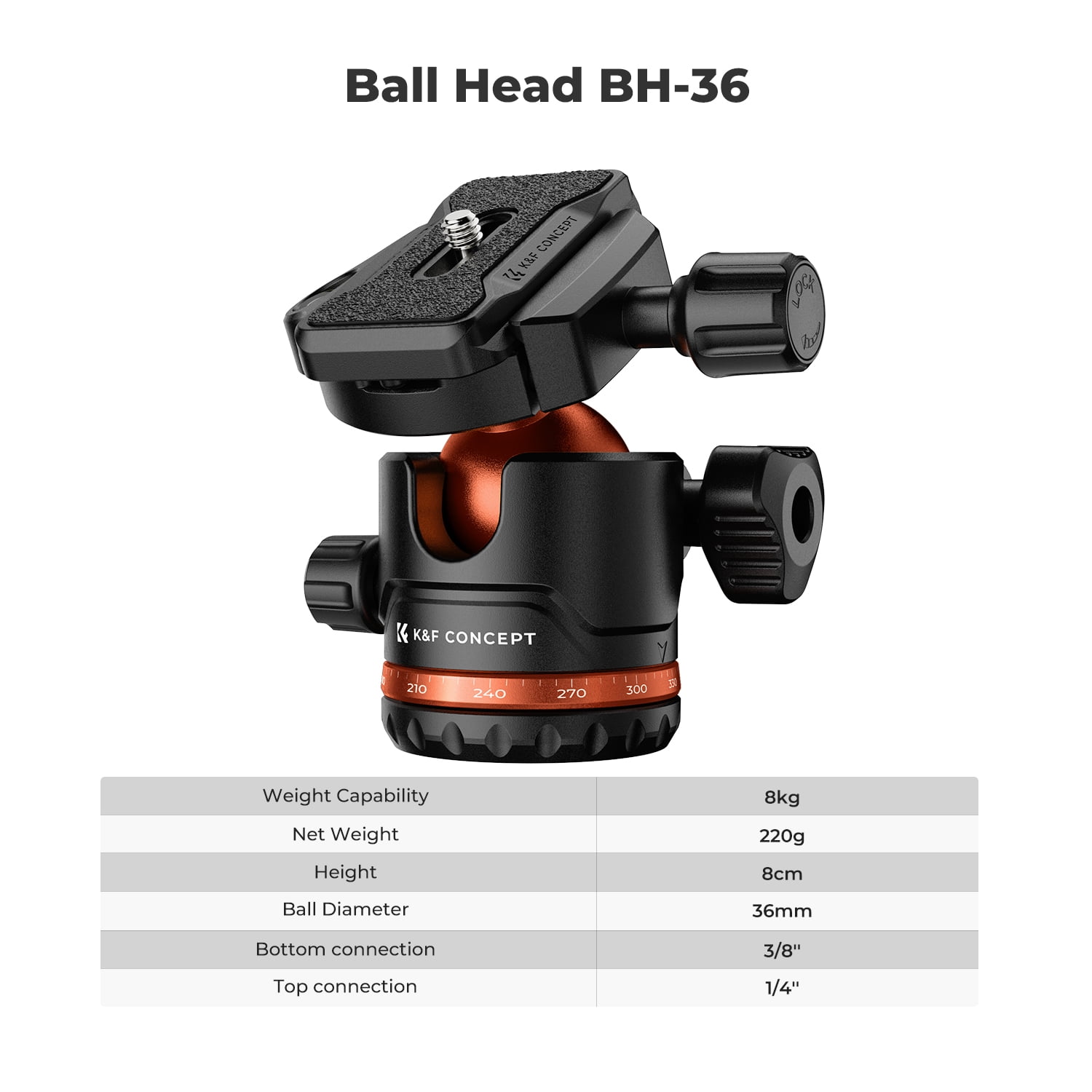 K&F Concept 70" Lightweight Professional Travel Outdoor DSLR Tripods with 360 Degree Ball Head Load Capacity 17.6lbs,  for Smartphone/Vlog