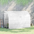 thumbnail image 2 of 10' x 5' x 7' Lean-to Walk-in Greenhouse, White PE Cover, with 2 Roll-up Doors, Windows & 3 Wire Shelves, Plant Nursery, 2 of 12
