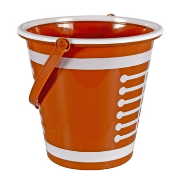 Football Design Bucket Sports Theme Basket for Home Kitchen Party Favor Treats Candies Egg Hunt Goodie Storage Container Empty Filler Easter Birthday Gift Decoration Set Supplies - 1 Count