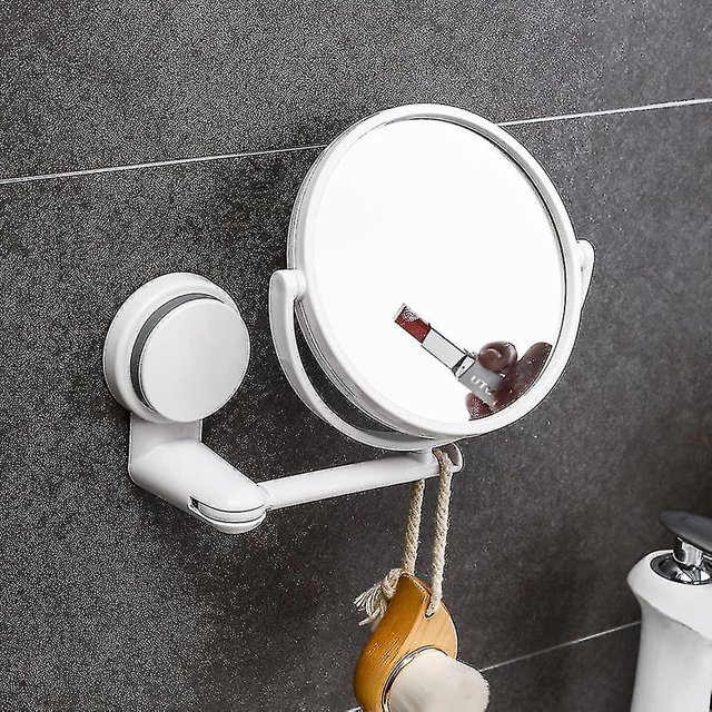 Espejo de pared con ventosa, espejo de baño, espejo de maquillaje, espejo para colgar en la pared, espejo de aumento de doble cara ajustable 360, espejo de escritorio, espejo de mesa