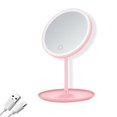 thumbnail image 1 of stanreset LED Light up Makeup Mirror Dress Room Adjustable USB Rechargeable Tabletop Personal Cosmetic Mirrors Home Supplies Pink Type 1, 1 of 6