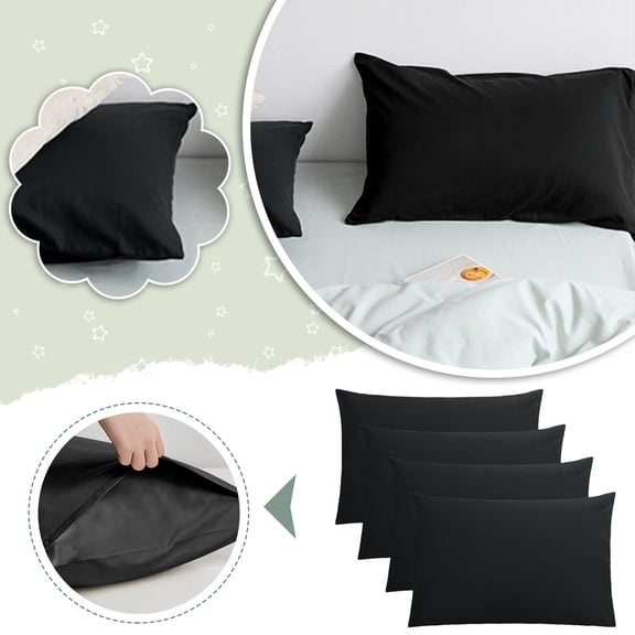 YAZHPA Brushed Microfiber Envelope Pillowcases Set Of 4 Queen 20 Pillow Case