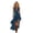 Navy, variant on Women's Bohemian Halter Maxi Dress Ruffled Highlow Asymmetrical Hem Back Cross Adjustable Shoulder Strap Side Zip Casual Dress