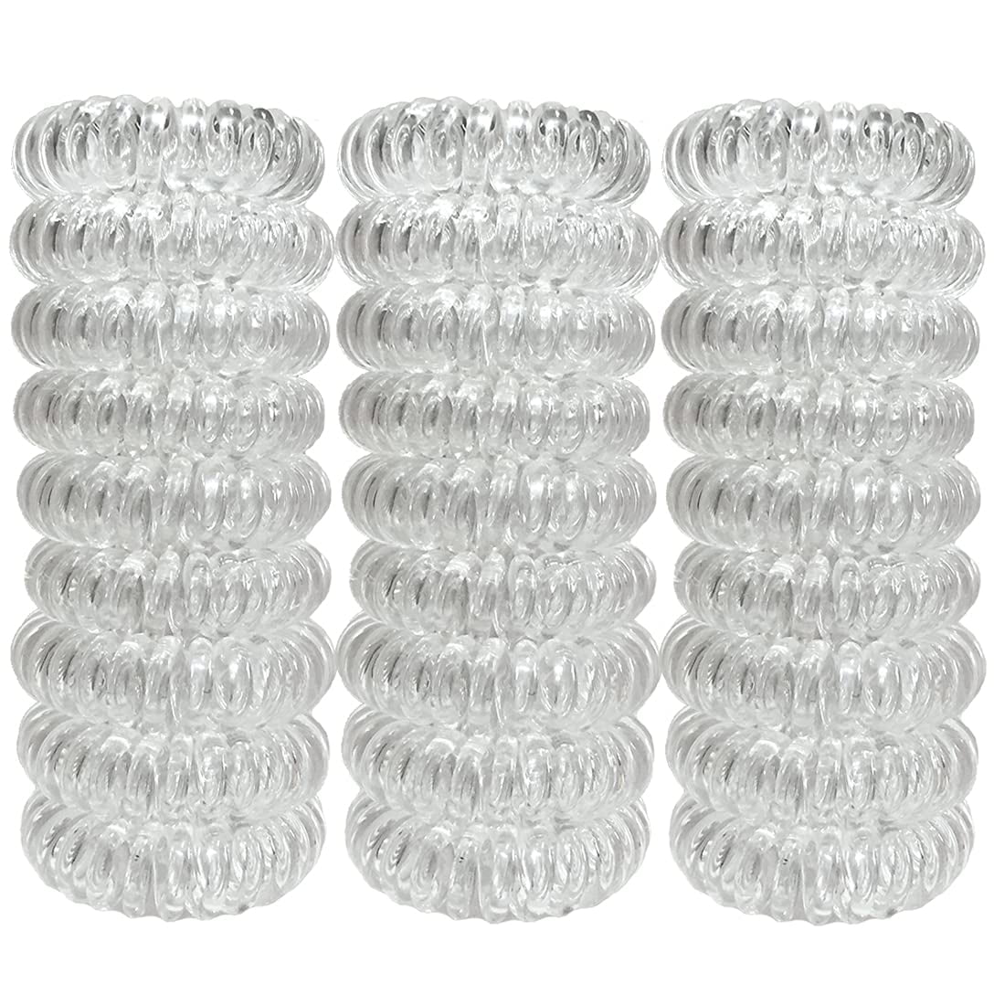 27 Pieces Spiral Coil Hair Ties: Waterproof Elastic Traceless Ponytail  Holders, Colorless 1.58inch (4cm) No Crease Hair Bands - Walmart.ca