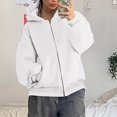 thumbnail image 2 of felwors Men's Oversized Zip Up Hoodie Fleece Sweatshirts with Pockets Long Sleeve Winter Jackets White for Size XL, 2 of 9