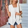 thumbnail image 5 of FAIWAD Women's Short Sleeve Cardigan Casual Summer Lightweight Open Front Solid Color Cardigans, 5 of 6