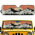 thumbnail image 2 of Uorisanigo Windshield Sunshade Compatible with Rubicon Sahara TJ JK JKU 2 Door & 4 Door, Mountain Sunset Car Windshield Sun Shade Front Window Sun Visor Block UV Rays and Heat, 2 of 7